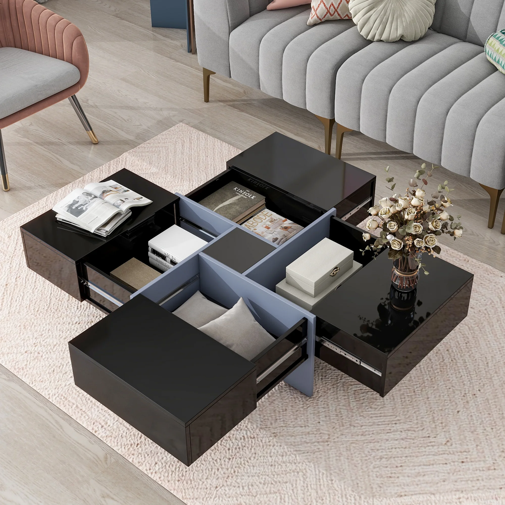 TV cabinet Barkan ''C12036WLO'' 120cm long, with 4 Storage Compartments, H*W*D cm: 60*120*36