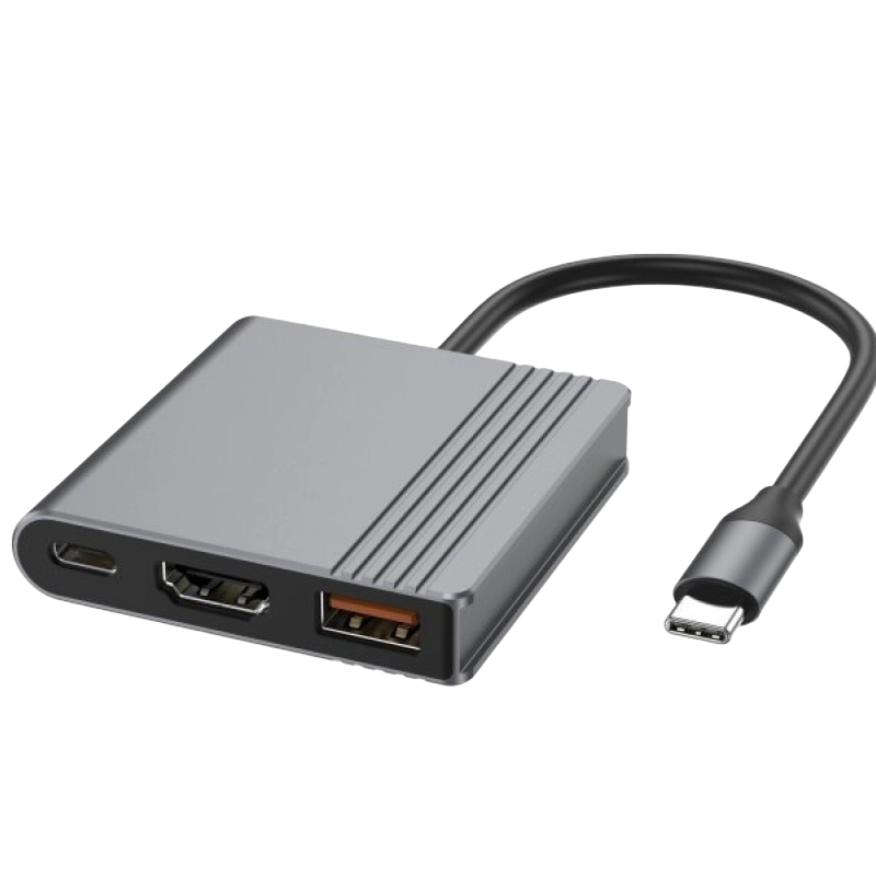 Docking Station Gembird A-CM-COMBO3-05, USB3.1, USB-C, 4K@60Hz HDMI, PD 90W, Metal housing