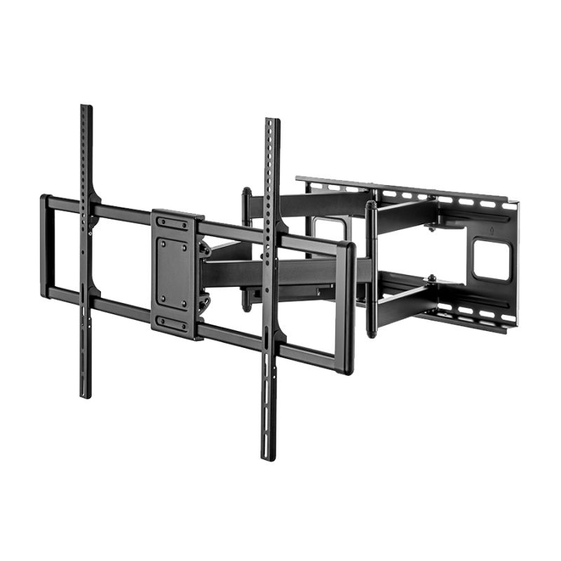 Wall Mount  Gembird "WM-120ST-01" Black 60"-120", 120kg, VESA:up 900x600, Wall dist: 75 ~ 703 mm