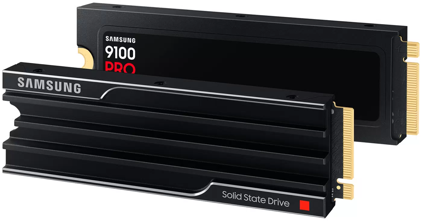.M.2 NVMe SSD 2.0TB Samsung 9100 PRO "MZ-VAP2T0CW" w/ Heatsink [PCIe 5.0 x4, R/W:14700/13400MB/s, 1850K/2600K IOPS, 1.2PB, 3DTLC]