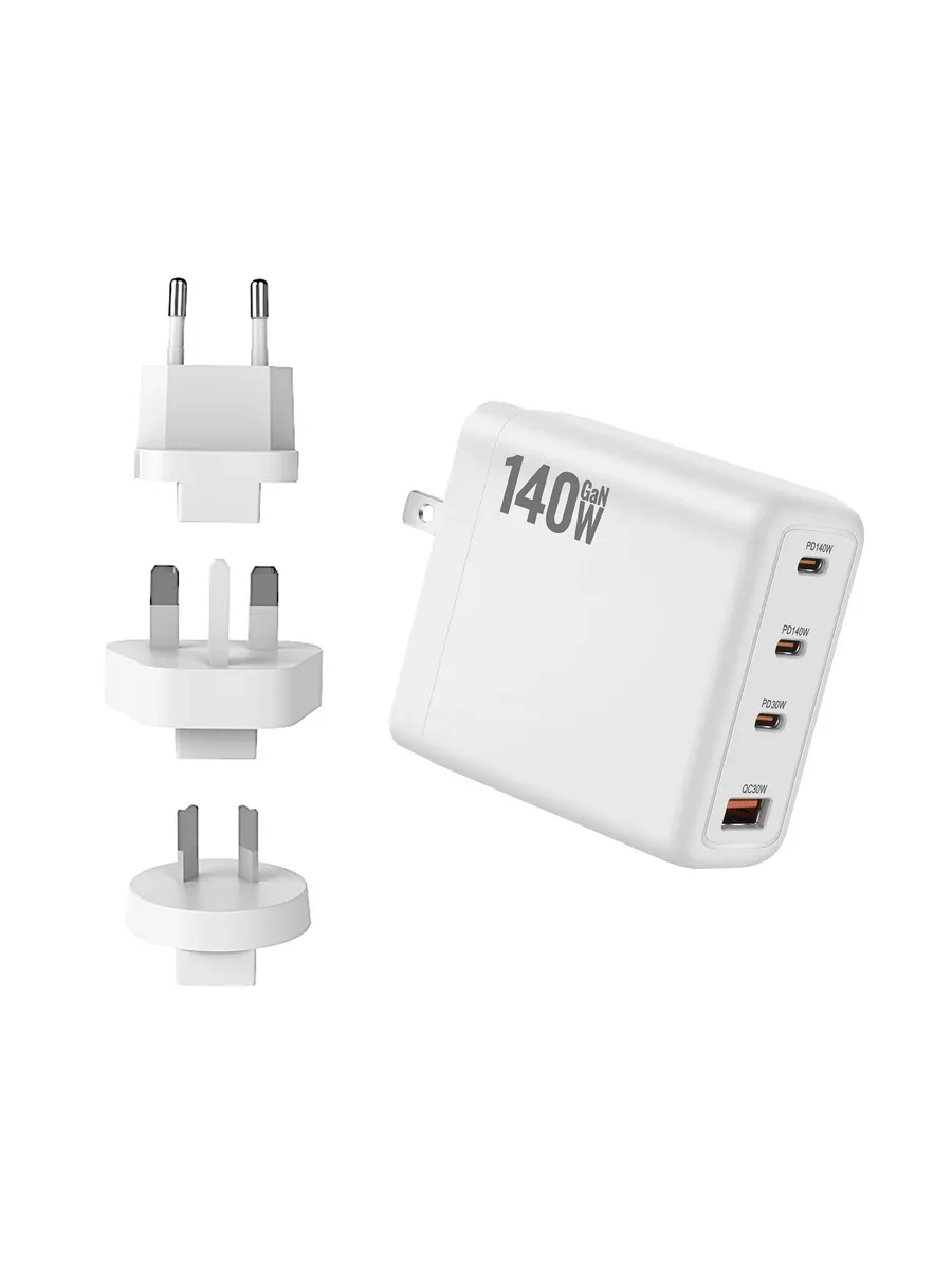 4-port 40 W GaN 2xUSB-C/2xUSB-A fast charger, White, Gembird TA-UC-2A2C-PD40-01-W