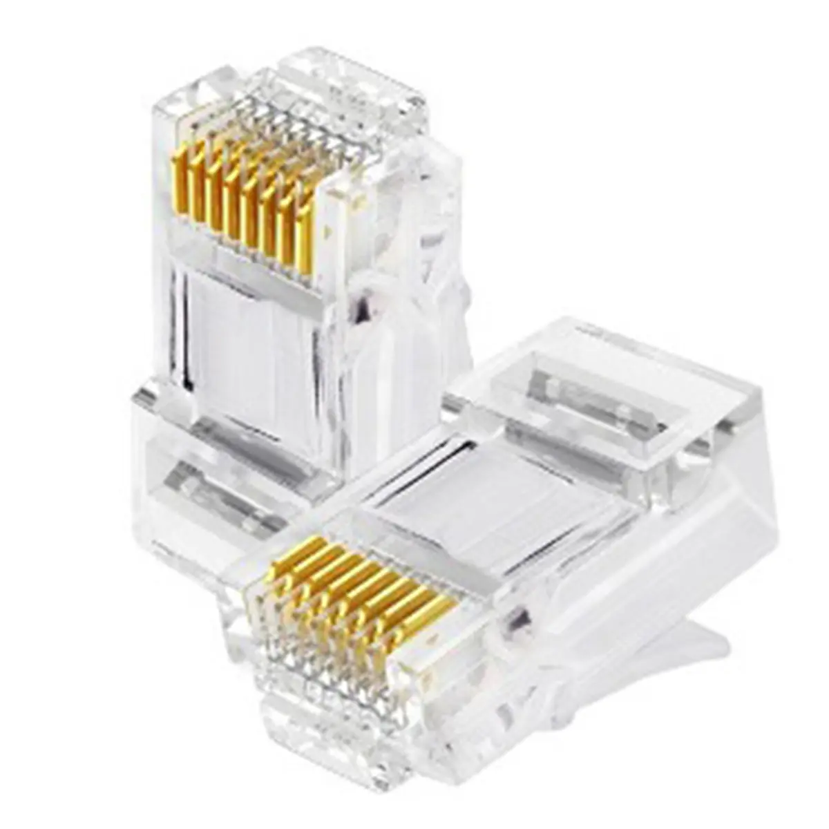 RJ45 Modular Plug, Cat.5E, Long Type, 3u" Gold plated, 100pcs/bag