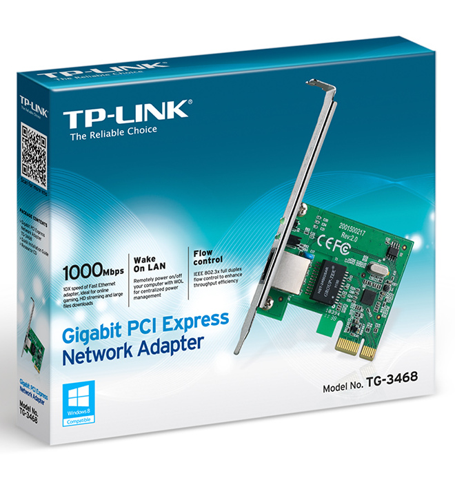 10/100/1000M PCI-Express Network Adapter, TP-LINK TG-3468, Realtek RTL8168B chipset
