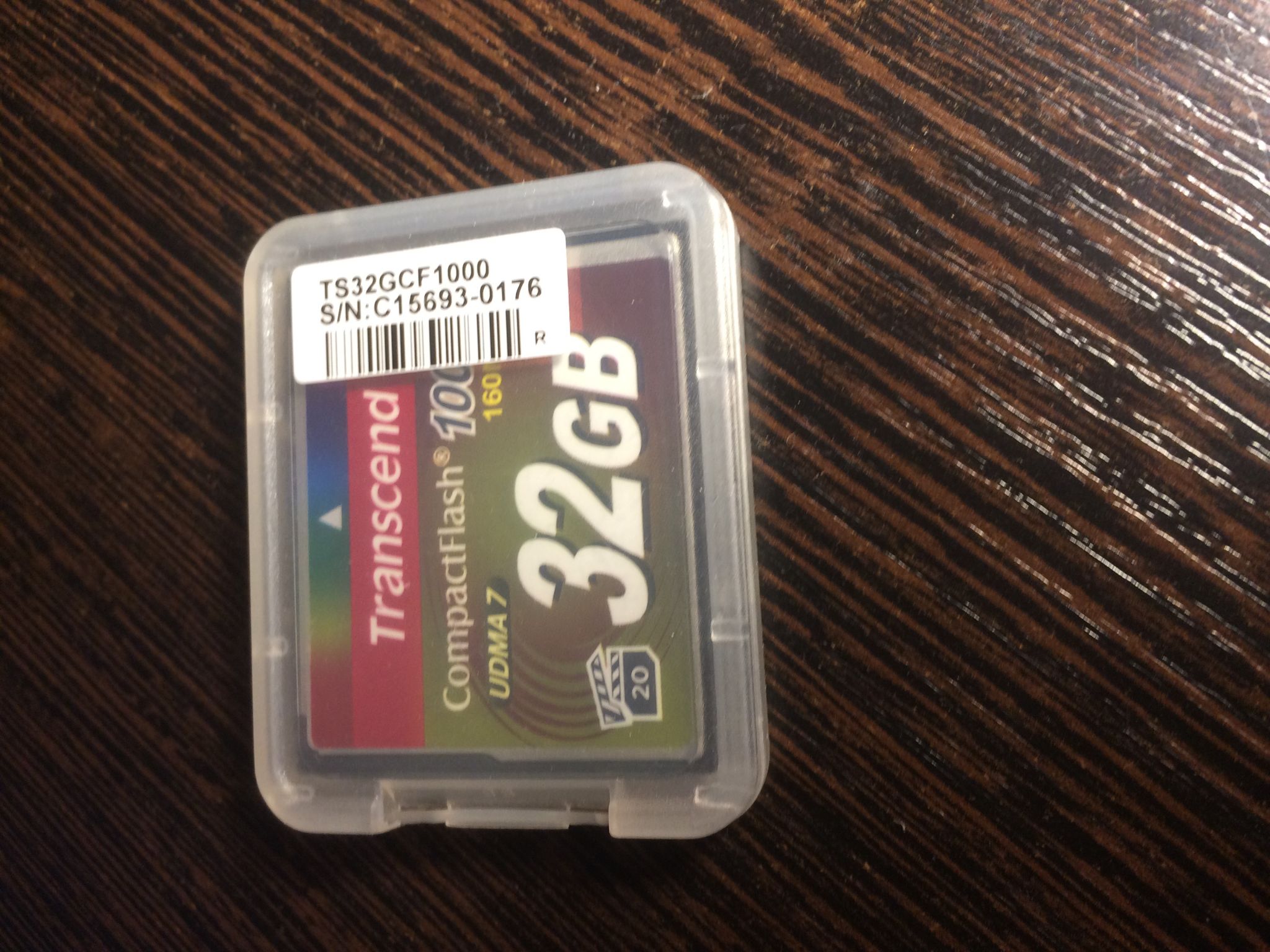 .32GB CompactFlash Card, Hi-Speed 1000X, Transcend "TS32GCF1000" (R/W: 160/120MB/s)