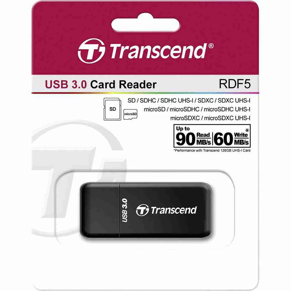 Card Reader Transcend "TS-RDF5K" Black, USB3.1 (SDHC/SDXC/microSDHC/SDXC)