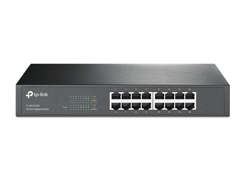 16-port Gigabit Desktop/Rackmount Switch TP-LINK "TL-SG1016D", metal case