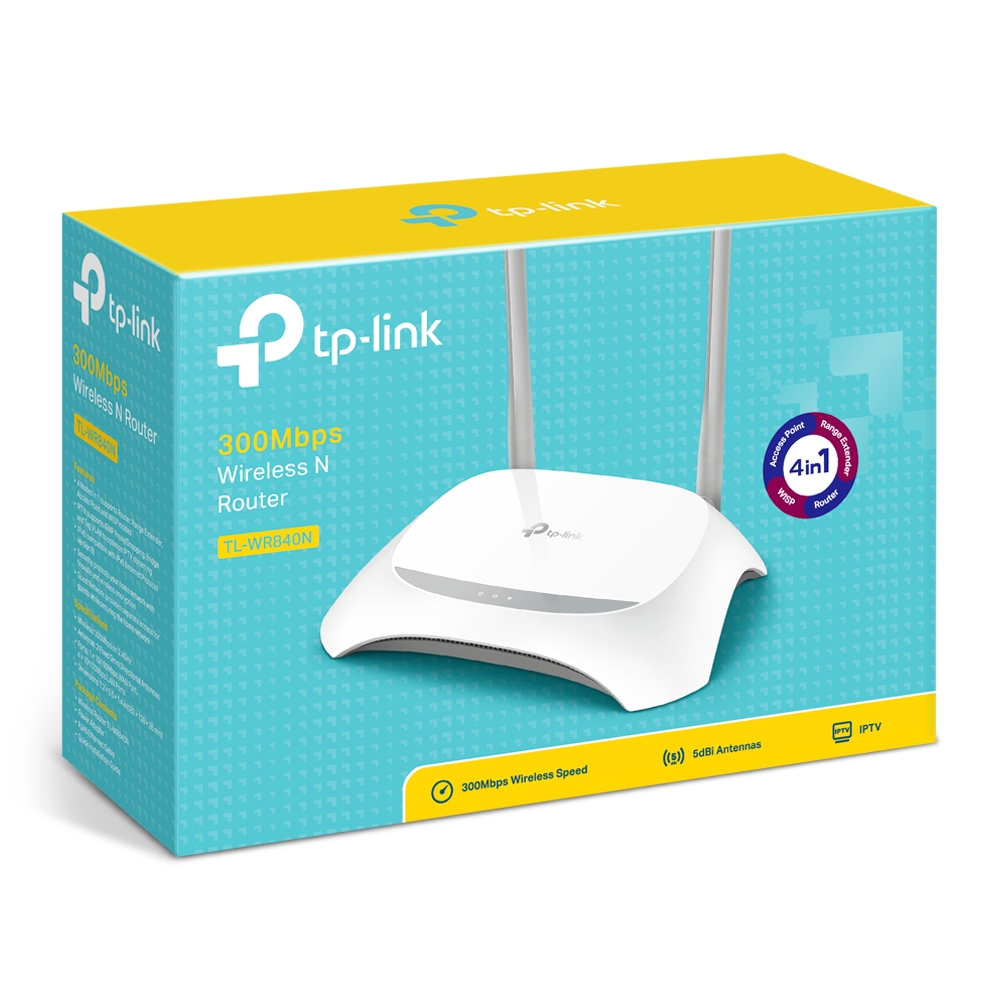 Wi-Fi N TP-LINK Router, "TL-WR840N", 300Mbps, WISP