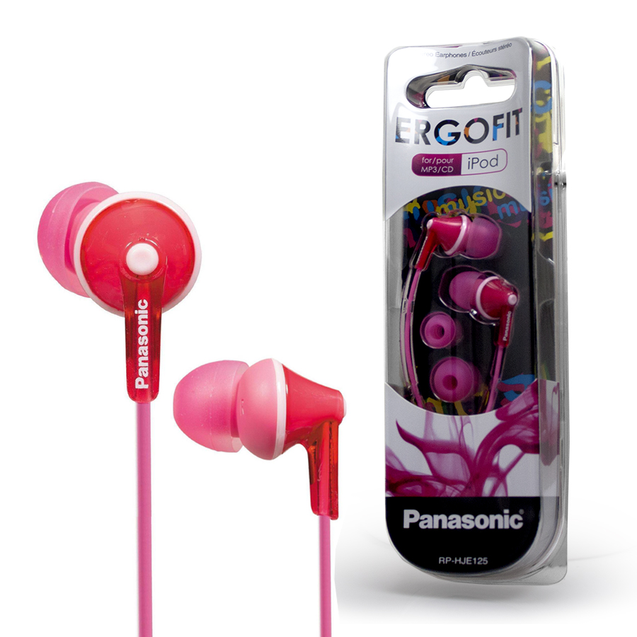 Earphones Panasonic RP-HJE125E-P Pink, w/o Mic, 1 x mini-jack 3.5mm