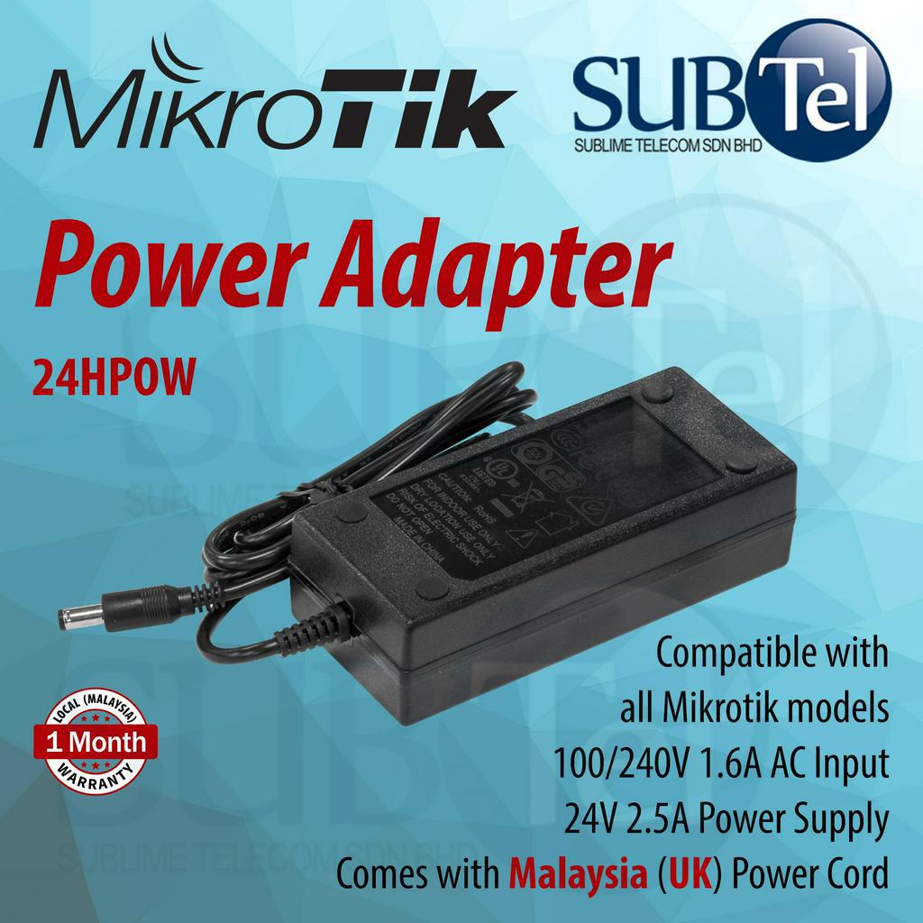 Mikrotik 24HPOW, adapter 24v 2.5A