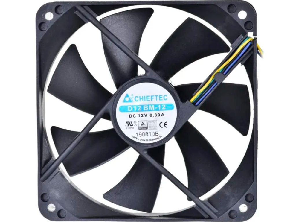 PC Case Fan Chieftec AF-1225PWM, 120x120x25 mm, Ball Bearing, 1650rpm, <32db, PWM, 4pin for PSU/Molex