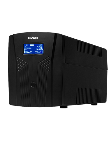 UPS SVEN Pro 1500, 1500VA/900W, Line Interactive, AVR, LCD, USB, RJ-45, 3xShuko Sockets