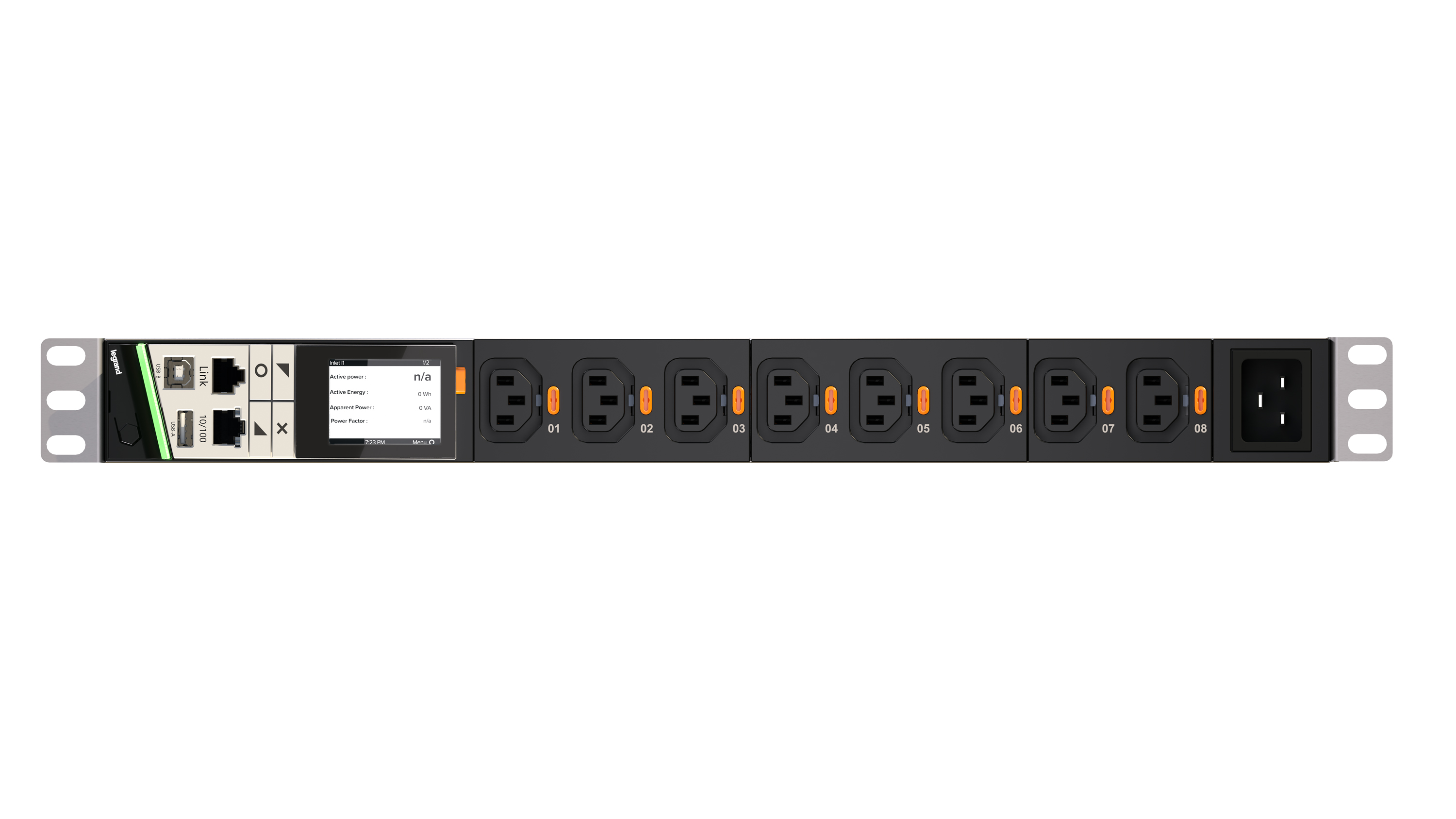 19" 1.5U power socket, PDU-GM0010, 8 ports, switcher and Master overload, 16A, 1.8M, APC Electronic