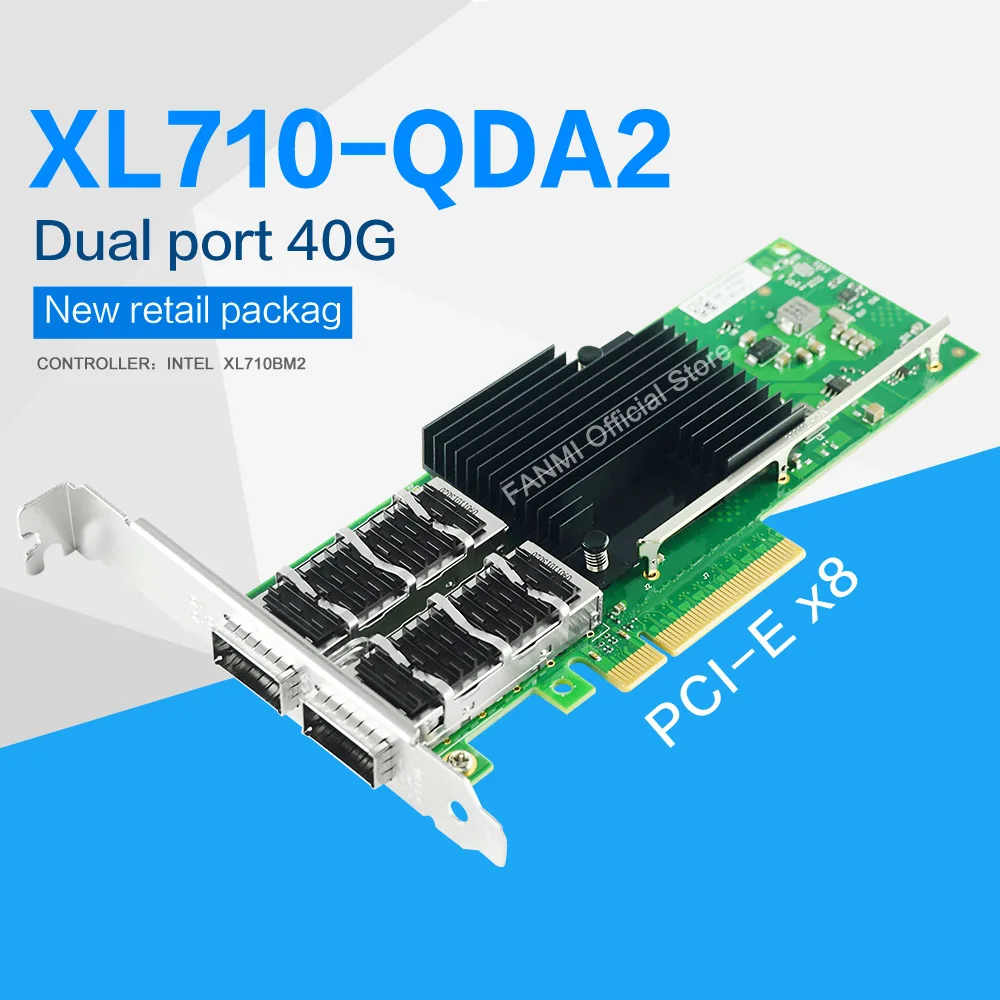 Intel Server Adapter XL710QDA2,  PCIe 3.0 x8, Dual QSFP+ Port 40G