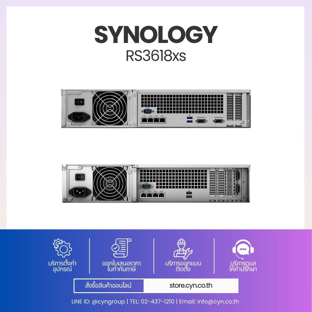SYNOLOGY "RS3618xs", 12-bay, 4-core Intel Xeon 2.4-2.7Ghz, 8Gb*1+3Slots, 4x1GbE, 2xPCIe